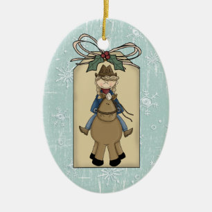 Cowgirl-Reitpferdegeschenk-Umbau-Andenken Keramikornament