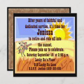 Cowgirl Retirement Party Einladung (Vorne/Hinten)