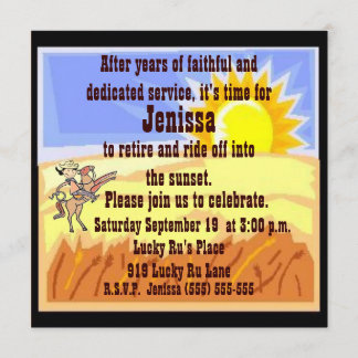 Cowgirl Retirement Party Einladung