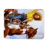 Cowgirl Rider Button Up Magnet (Horizontal)