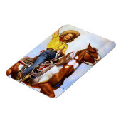 Cowgirl Rider Button Up Magnet (Linke Seite)