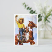 Cowgirl Rider Button Up Postkarte (Stehend Vorderseite)
