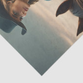 Cowgirl riding into the sunset, Cowboy hat v3 Seidenpapier (Detail)