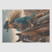 Cowgirl riding into the sunset, Cowboy hat v3 Seidenpapier (Vorderseite)
