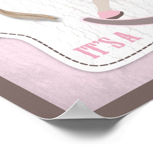 Cowgirl Rocking Horse Babydusche Banner Poster (Ecke)