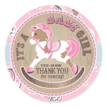 Cowgirl Rocking Horse Western Babydusche