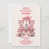 Cowgirl Rodeo 1. Geburtstag Einladung (Vorderseite)