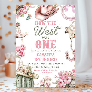Cowgirl Rodeo 1. Geburtstag - Wie der Westen eins Einladung