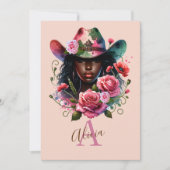 Cowgirl Rodeo Dankeskarte (Vorderseite)