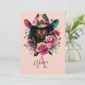 Cowgirl Rodeo Dankeskarte (Stehend Vorderseite)