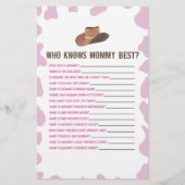 Cowgirl Rodeo, die Mommy Baby Shower Game kennt Briefpapier (Vorderseite)