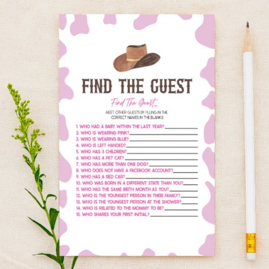 Cowgirl Rodeo Finden Sie das Guest Baby Showspiel Briefpapier