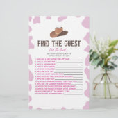 Cowgirl Rodeo Finden Sie das Guest Baby Showspiel Briefpapier (Stehend Vorderseite)
