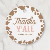 Cowgirl Rodeo Geburtstagsparty Danke Geschenkanhänger (Vorderseite)