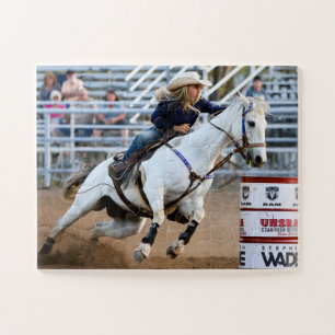 Cowgirl Rodeo Horse Barrel Western Sports Puzzle