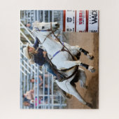 Cowgirl Rodeo Horse Barrel Western Sports Puzzle (Vertikal)