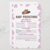 Cowgirl Rodeo Kinderdusche Vorhersagen Aktivität Briefpapier (Vorne/Hinten)