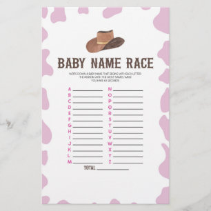 Cowgirl Rodeo Name Race Baby Shooting Game Activit Briefpapier
