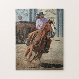 Cowgirl-Rodeo-Pferd Pferdereiten Western-Sport Puzzle