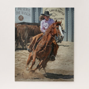 Cowgirl-Rodeo-Pferd Pferdereiten Western-Sportarte Puzzle