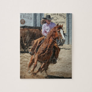 Cowgirl-Rodeo-Pferd Reiten Western-Sportarten Puzzle