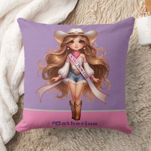 Cowgirl Rodeo Princess 1 Personalisiert Kissen (Decke)