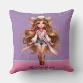 Cowgirl Rodeo Princess 1 Personalisiert Kissen (Rückseite)