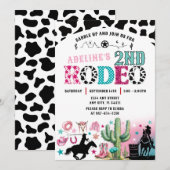 Cowgirl Rodeo Roundup Einladung (Vorne/Hinten)