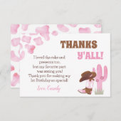 Cowgirl Rodeo Western 1. Geburtstag Vielen Dank Einladung (Vorne/Hinten)