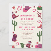 Cowgirl Rodeo Western Geburtstagsparty Einladung (Vorderseite)