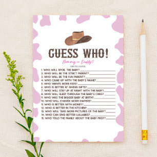 Cowgirl Rodeo Western Ratet Who Baby Showspiel