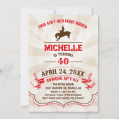 Cowgirl Rodeo zum Geburtstag Einladung für Erwachs (Vorderseite)