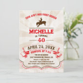 Cowgirl Rodeo zum Geburtstag Einladung für Erwachs (Stehend Vorderseite)