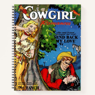 Cowgirl Romance The ratyal Vintage Comicen Notizblock