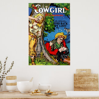 Cowgirl-Romanze Der Verrat Vintage-Comics Poster