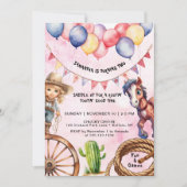 Cowgirl Rootin' Tootin' Time Birthday Einladung (Vorderseite)