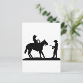 Cowgirl Roping Cowboy Postkarte (Stehend Vorderseite)