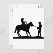 Cowgirl Roping Cowboy Postkarte (Vorne/Hinten)