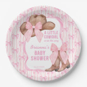 Cowgirl Rosa Bugband Girls Babydusche Pappteller (Vorderseite)