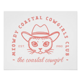 Cowgirl rosa Katzenästhetik Poster