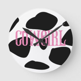 Cowgirl Runde Wanduhr