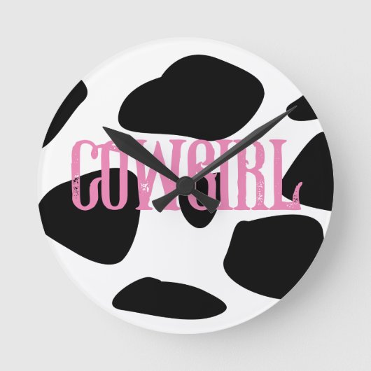 Cowgirl Runde Wanduhr (Vorderseite)