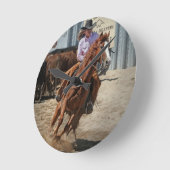 Cowgirl Runde Wanduhr (Winkel)