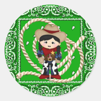 Cowgirl Runder Aufkleber
