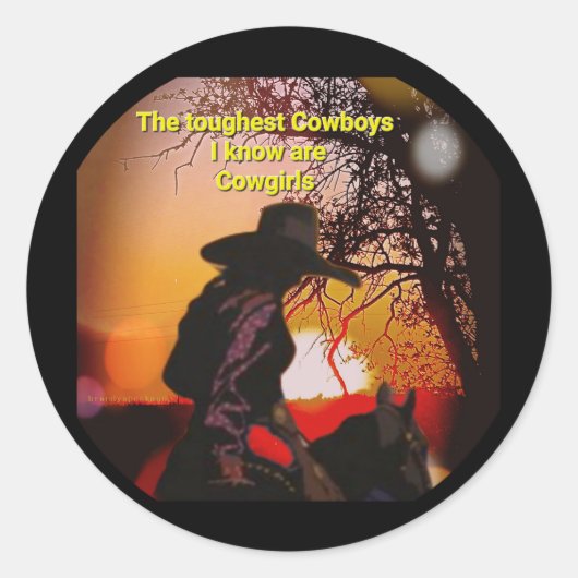 Cowgirl Runder Aufkleber (Vorderseite)