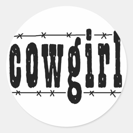 Cowgirl Runder Aufkleber (Vorderseite)