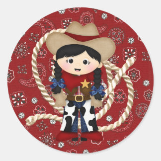 Cowgirl Runder Aufkleber