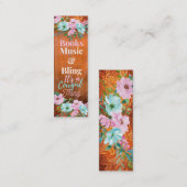 Cowgirl Rust Pink & Aqua Blumen Lesezeichen Mini Visitenkarte (Vorne/Hinten)