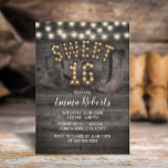 Cowgirl Rustic Barn Wood Western Sweet 16 Einladung<br><div class="desc">Cowgirl Rustic Barn Wood Western Sweet 16 Einladungen.</div>