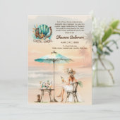 ⭐ Cowgirl Rustic Beach Bachelorette Bridal Einladung (Stehend Vorderseite)